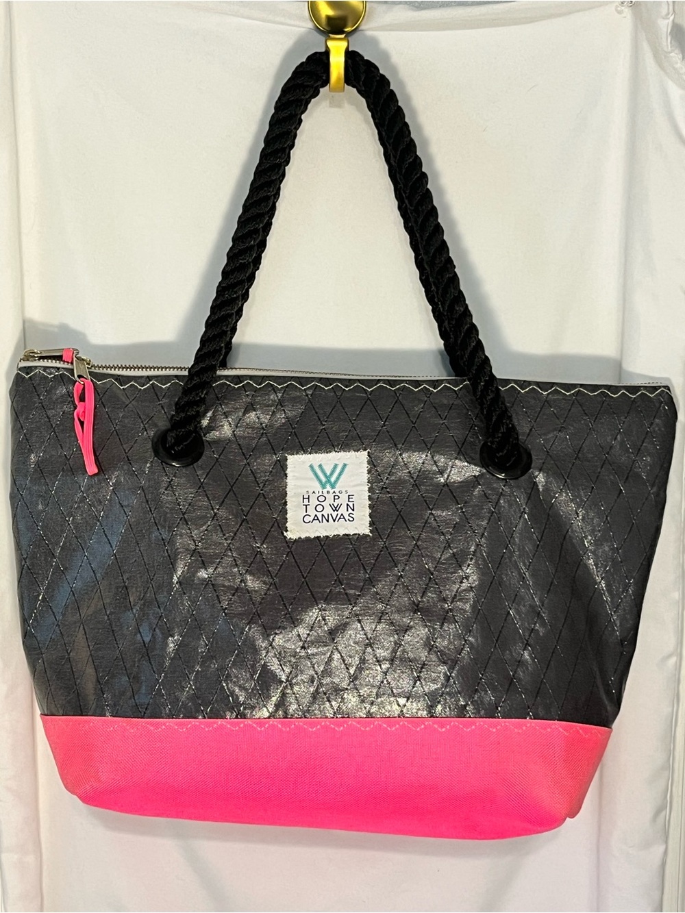Hope Town Canvas Recycled Sailbag Tote with Rope Handles